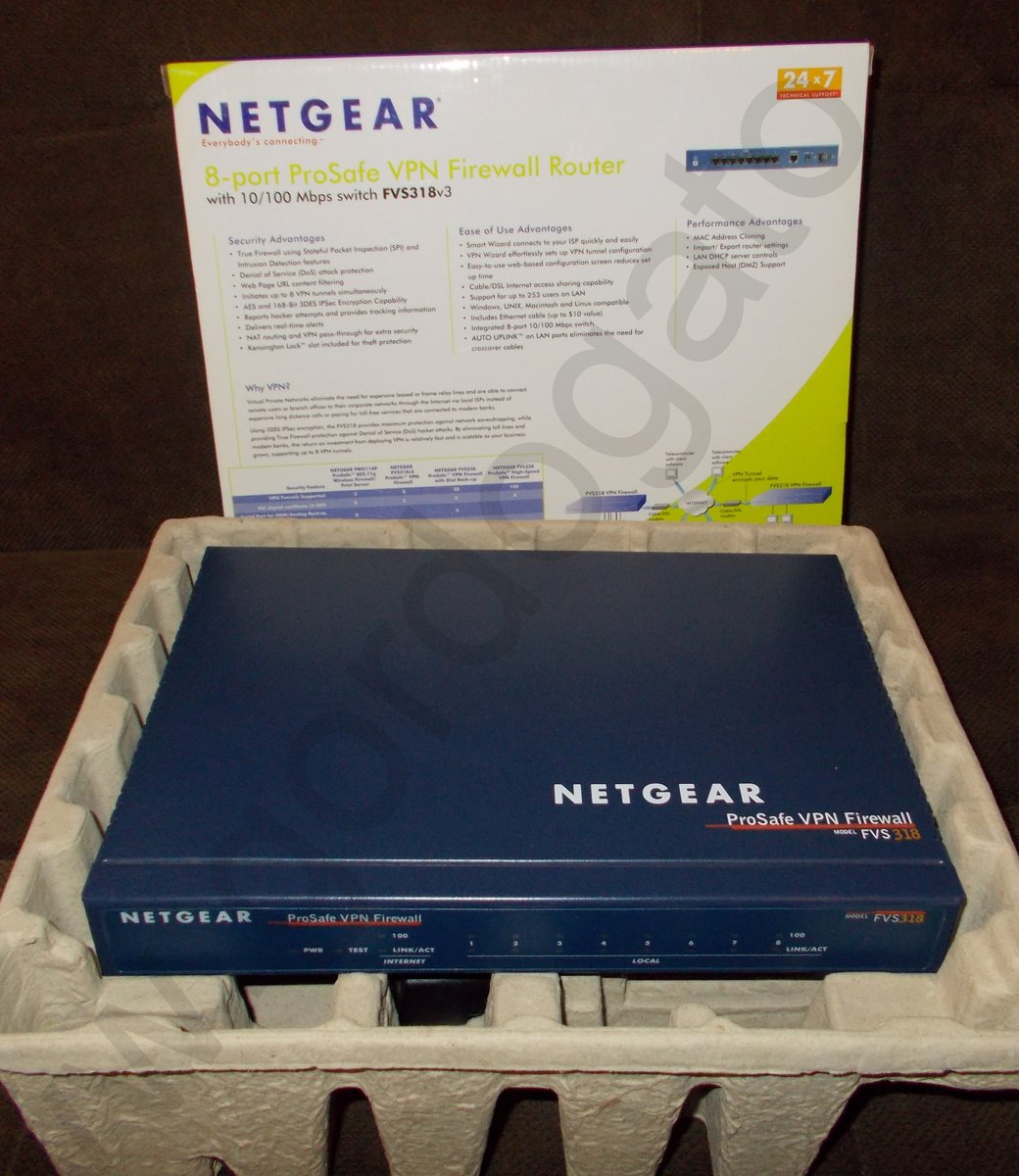 Netgear FVS318 v3 ProSafe VPN Firewall 8 Port Router (FVS318) w/ Original Box - Image 4