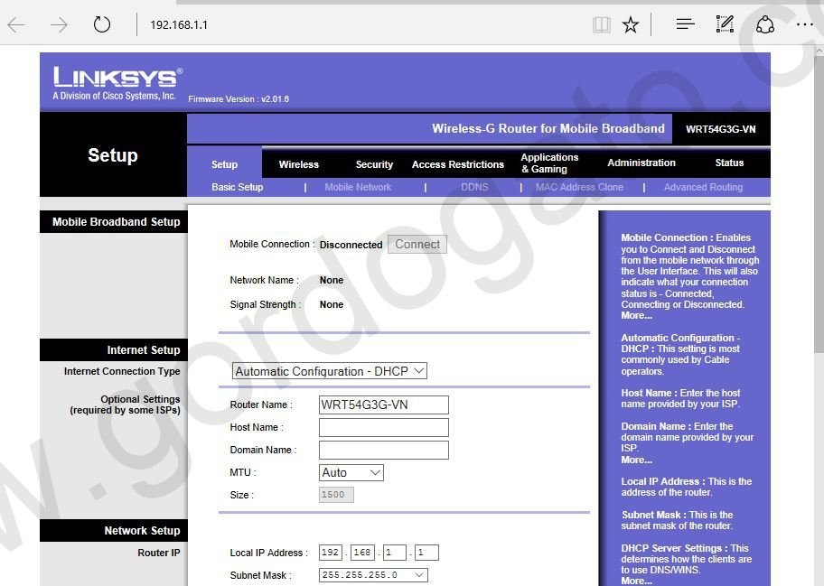 Linksys WRT54G3G-VN 54 Mbps 4-Port 10/100 Wireless G Router for Mobile Broadband - Image 6