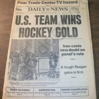 New York Daily News - Monday, February 25, 1980 US Hockey Team