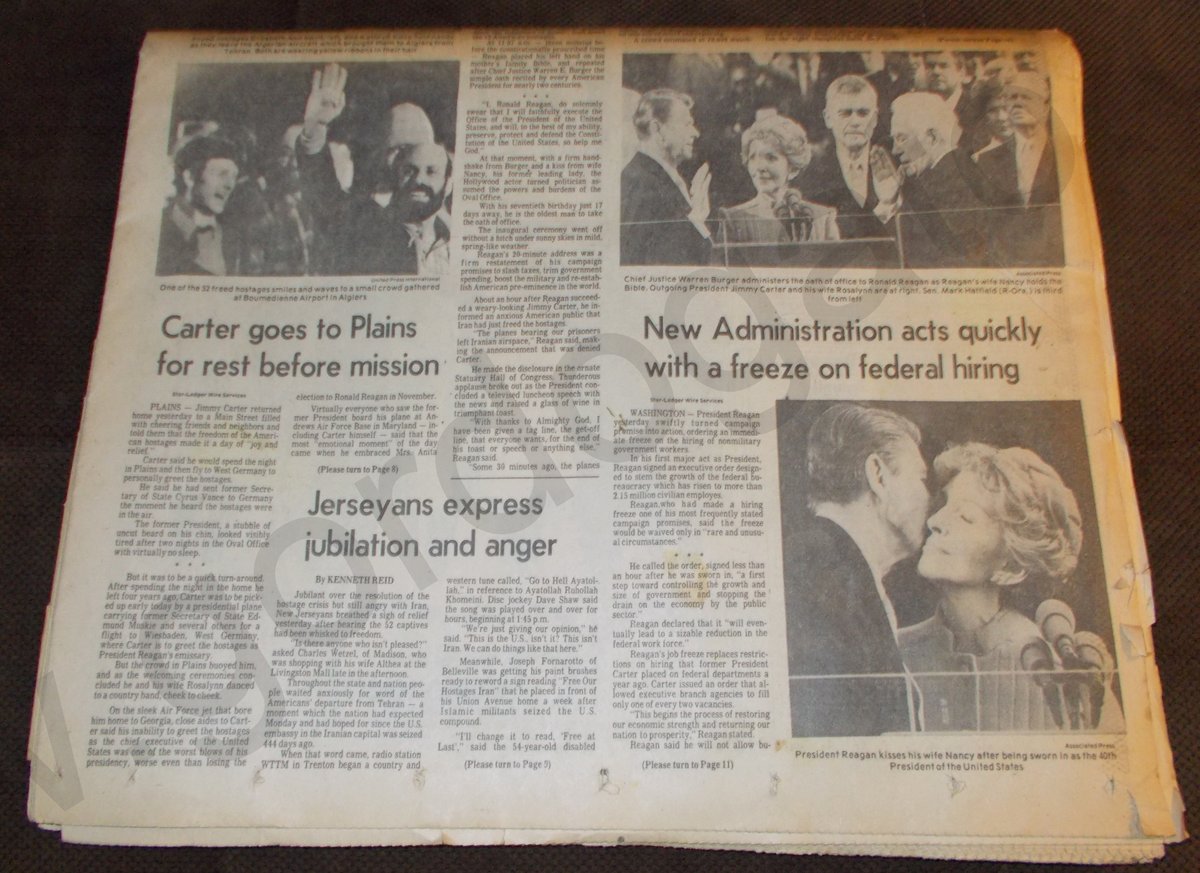 The Star-Ledger 21 January 1981 Iranian Hostages Released, Reagan Inaugurated - Image 2