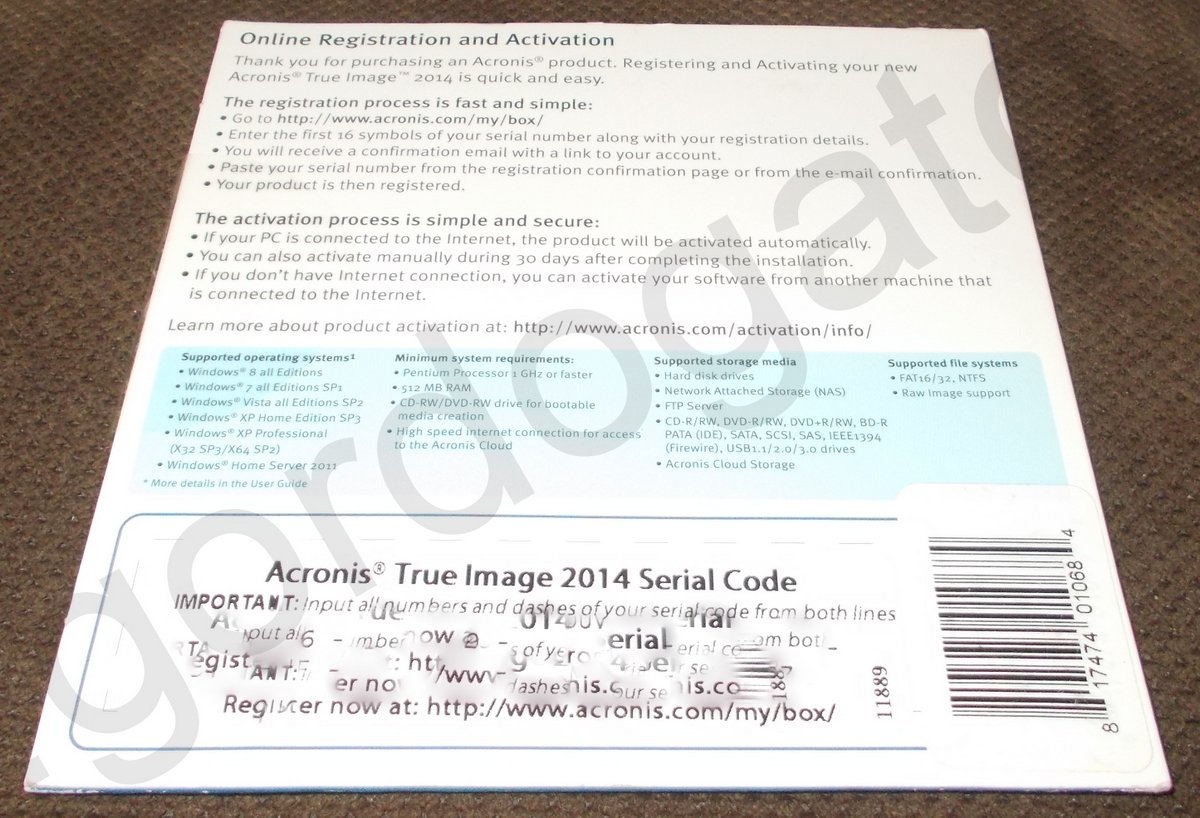 Acronis True Image 2014 PC Backup and Recovery CD & Serial Number New, Old Stock - Image 2