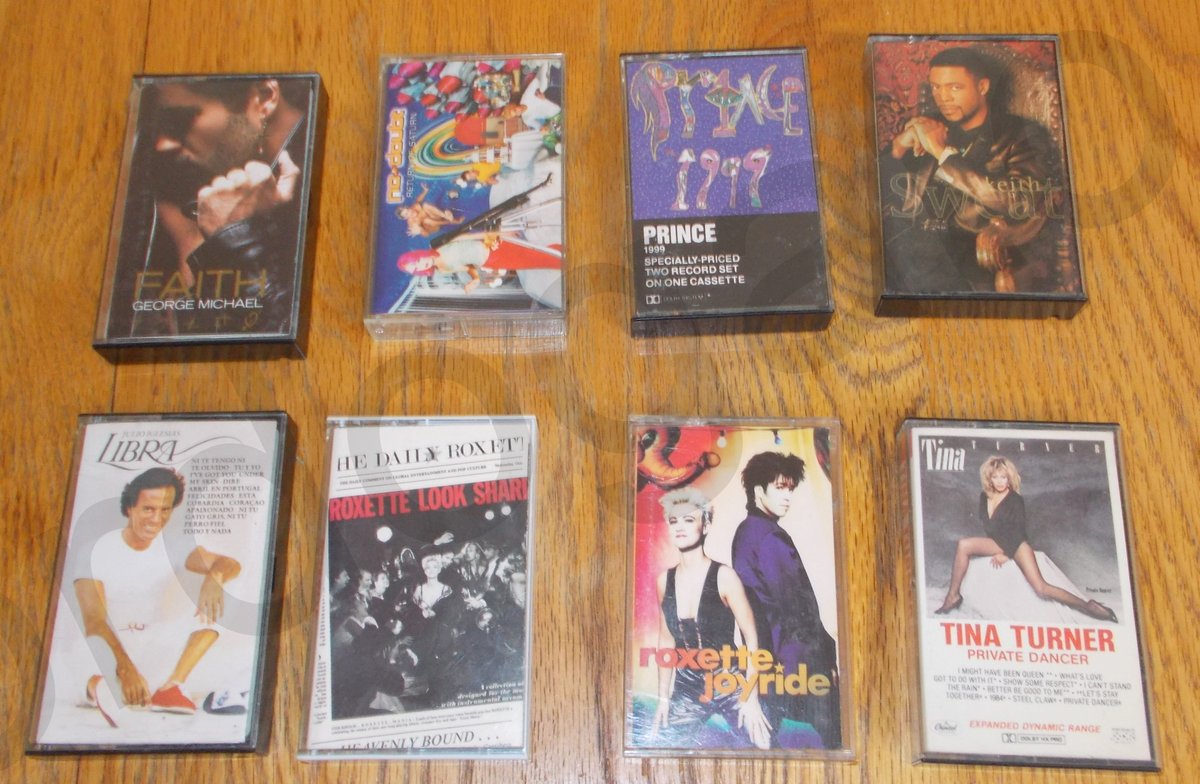 Lot of 8 Cassette Tapes w/ Plastic Case Holder George Michael, Roxette, Prince, Keith Sweat - Image 4