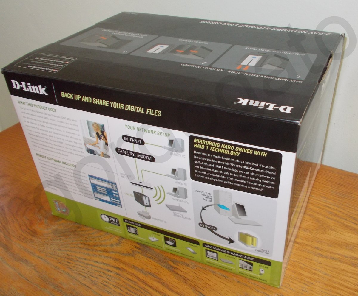 D-Link Dlink DNS-323 DNS323 Network Attached Storage Diskless Gigabit NAS SATA - Image 7