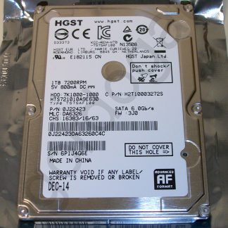 Bad Sectors, SMART Errors - Hitachi HGST 1TB 2.5" SATA Laptop Hard Disk HTS721010A9E630