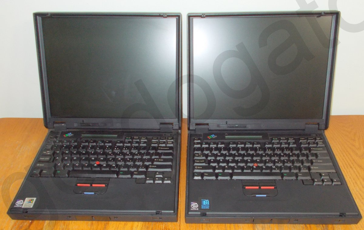 Lot of 2 IBM Thinkpad Laptop Notebook Computer PCs for PARTS REPAIR 770Z & 770E