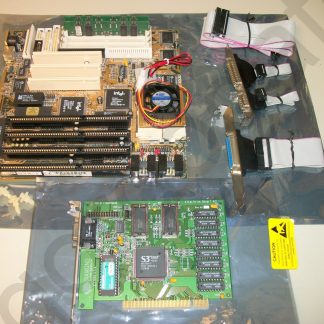 Biostar MB-8500TVX-A AT Motherboard, 8MB RAM, Pentium 200MHz CPU, Video Card, Cables