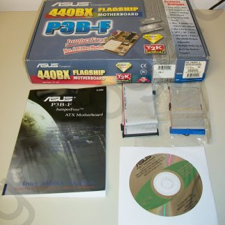 Original Box, Manual, Driver CD Disc for Asus P3B-F 440BX Flagship Motherboard