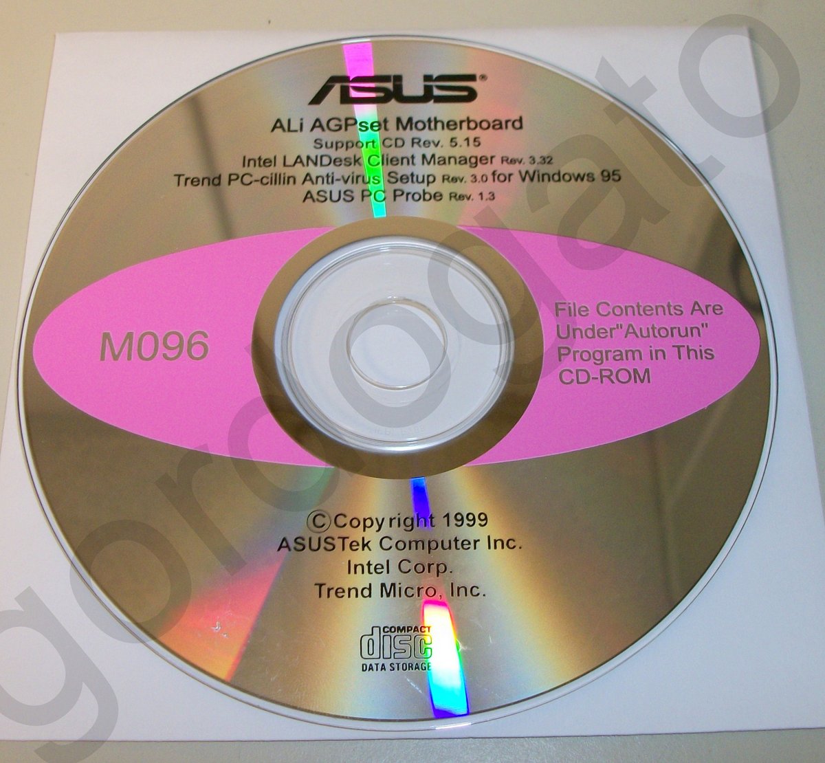 ISO Image of Original Driver CD Disc for Asus P5A Super Socket 7 ALi Motherboard