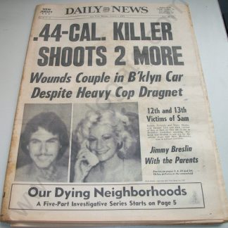 Daily News - Monday, August 1, 1977 - Son of Sam Serial Killer