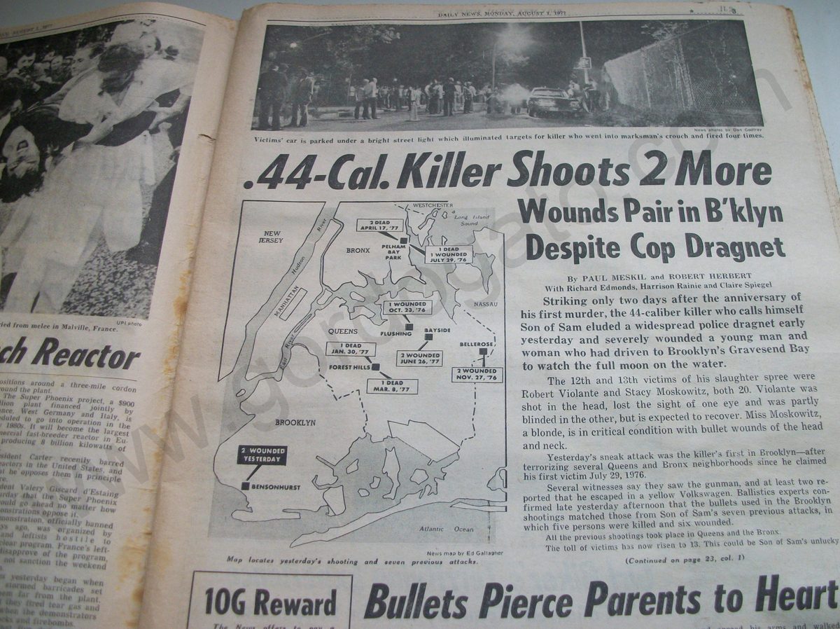 Daily News - Monday, August 1, 1977 - Son of Sam Serial Killer - Image 2