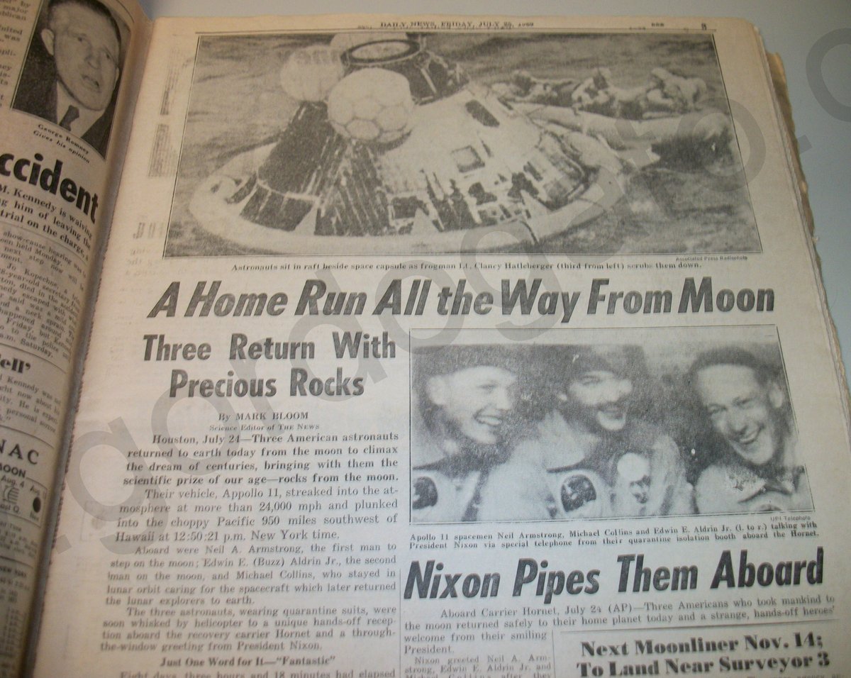 New York Daily News Friday July 25, 1969 Apollo 11 Splashdown Ted Kennedy Trial - Image 3