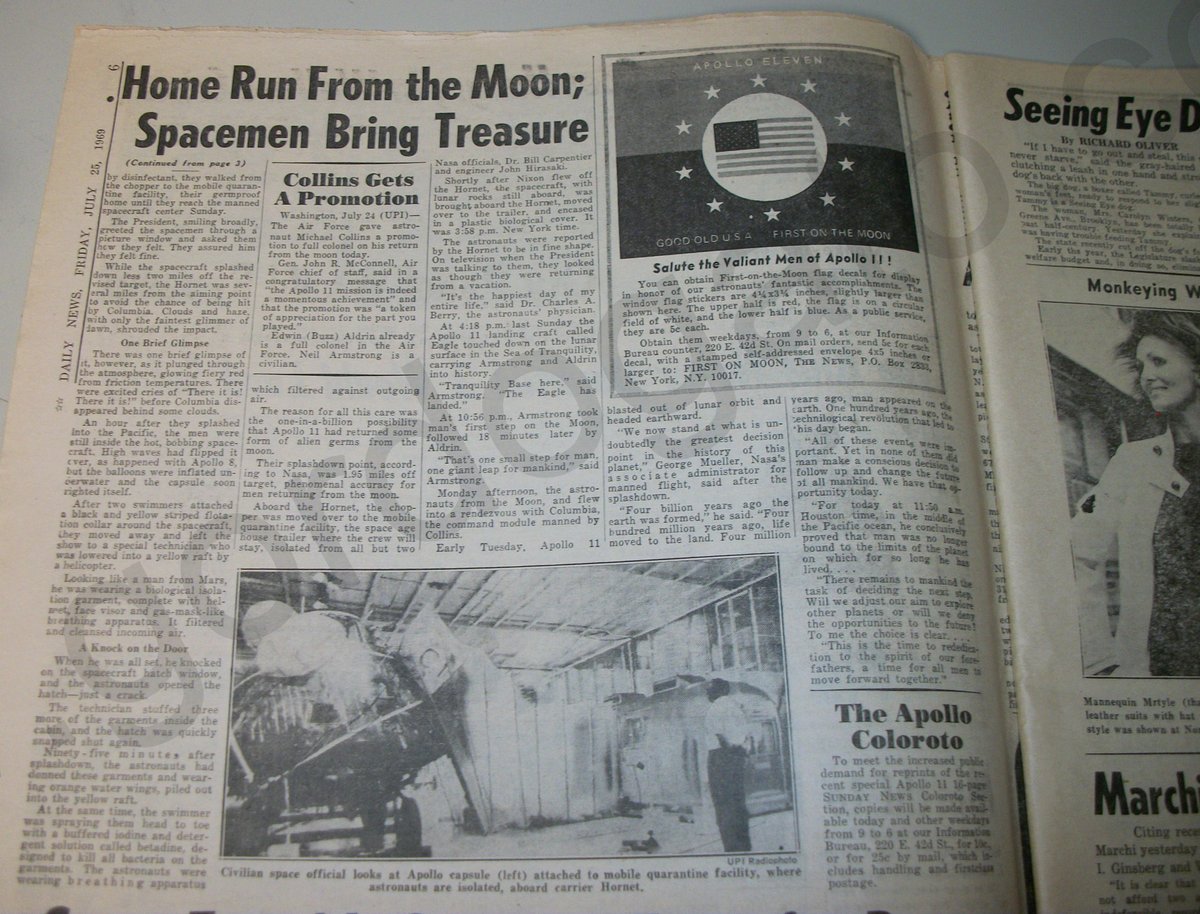 New York Daily News Friday July 25, 1969 Apollo 11 Splashdown Ted Kennedy Trial - Image 6