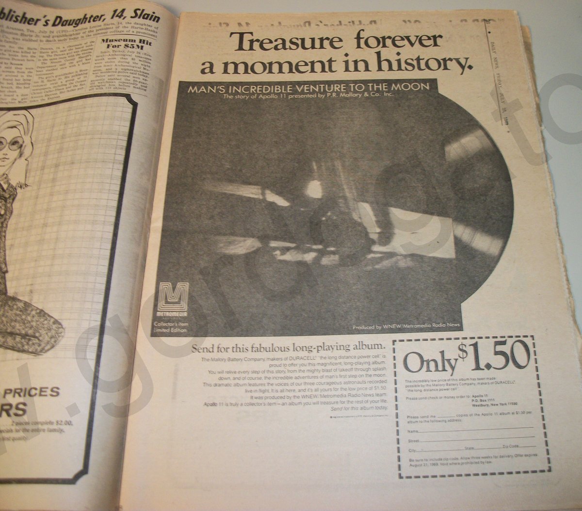 New York Daily News Friday July 25, 1969 Apollo 11 Splashdown Ted Kennedy Trial - Image 11