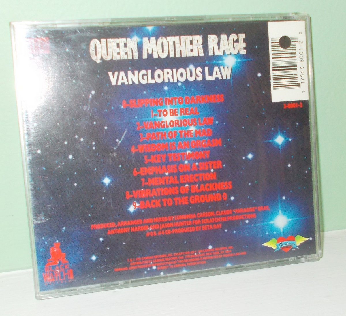 Queen Mother Rage - Vanglorious Law Rap CD, Case, Artwork 1991 Cardiac Records - Image 5