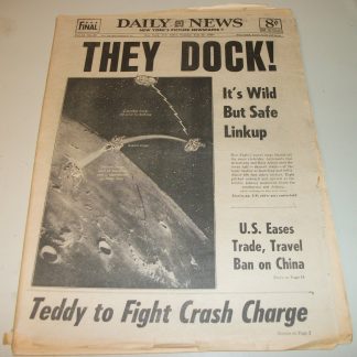New York Daily News Tuesday July 22, 1969 Apollo 11 Dock Ted Kennedy Crash