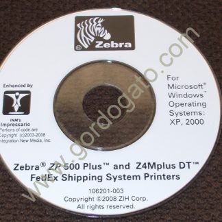 ISO Image of Original Driver CD Disc for FedEx Label Printers: Zebra ZP 500 Plus / Z4MPlus DT