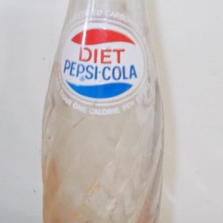 Diet Pepsi Cola 10 oz Returnable Soda Pop Bottle Swirl Logo White Dots Saccharin