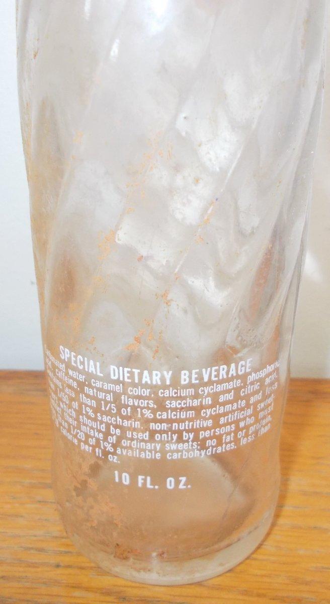 Diet Pepsi Cola 10 oz Returnable Soda Pop Bottle Swirl Logo White Dots Saccharin - Image 2