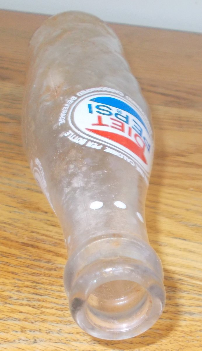 Diet Pepsi Cola 10 oz Returnable Soda Pop Bottle Swirl Logo White Dots Saccharin - Image 5