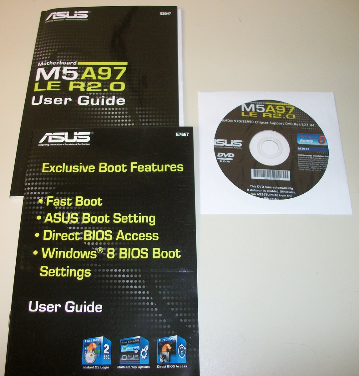 Original Manual & Driver DVD Disc for Asus M5A97 LE R2.0 Motherboard 2013 E8047