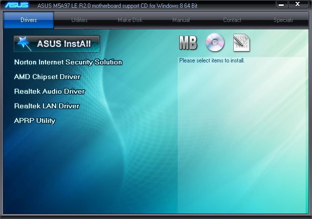 ISO Image of Original Manual & Driver DVD Disc for Asus M5A97 LE R2.0 Motherboard 2013 M3032 - Image 2