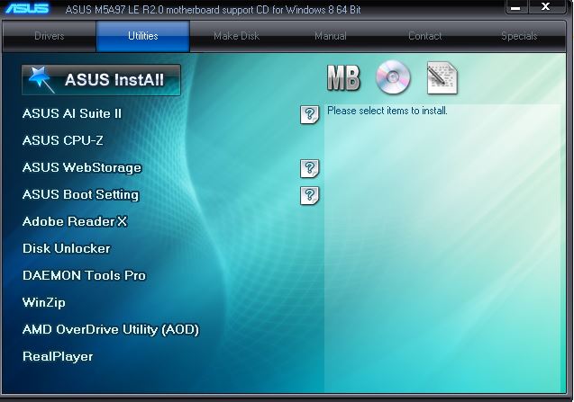 ISO Image of Original Manual & Driver DVD Disc for Asus M5A97 LE R2.0 Motherboard 2013 M3032 - Image 3