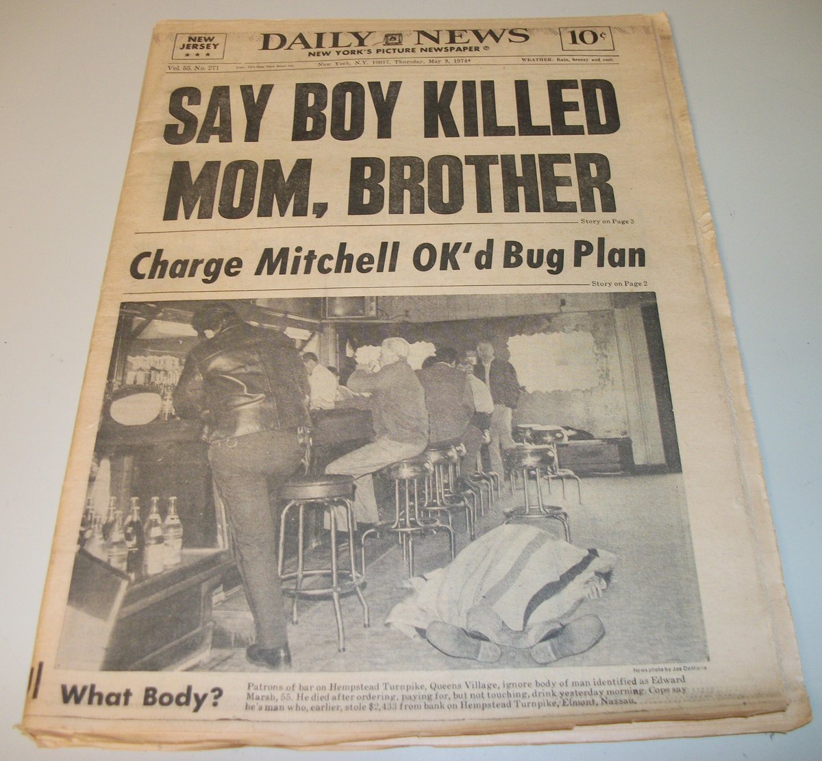 New York (New Jersey edition) Daily News Thursday May 9, 1974 Mitchell Watergate