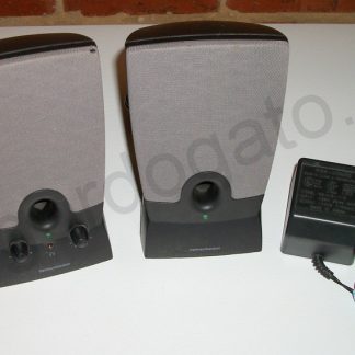 Black Dell Harman/Kardon Stereo Computer Speakers w/ AC Adapter