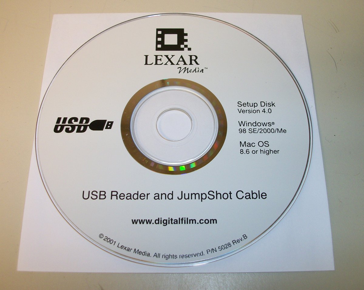 Original Driver CD Disc for Lexar Media USB Reader JumpShot Cable Win 98/2000/ME