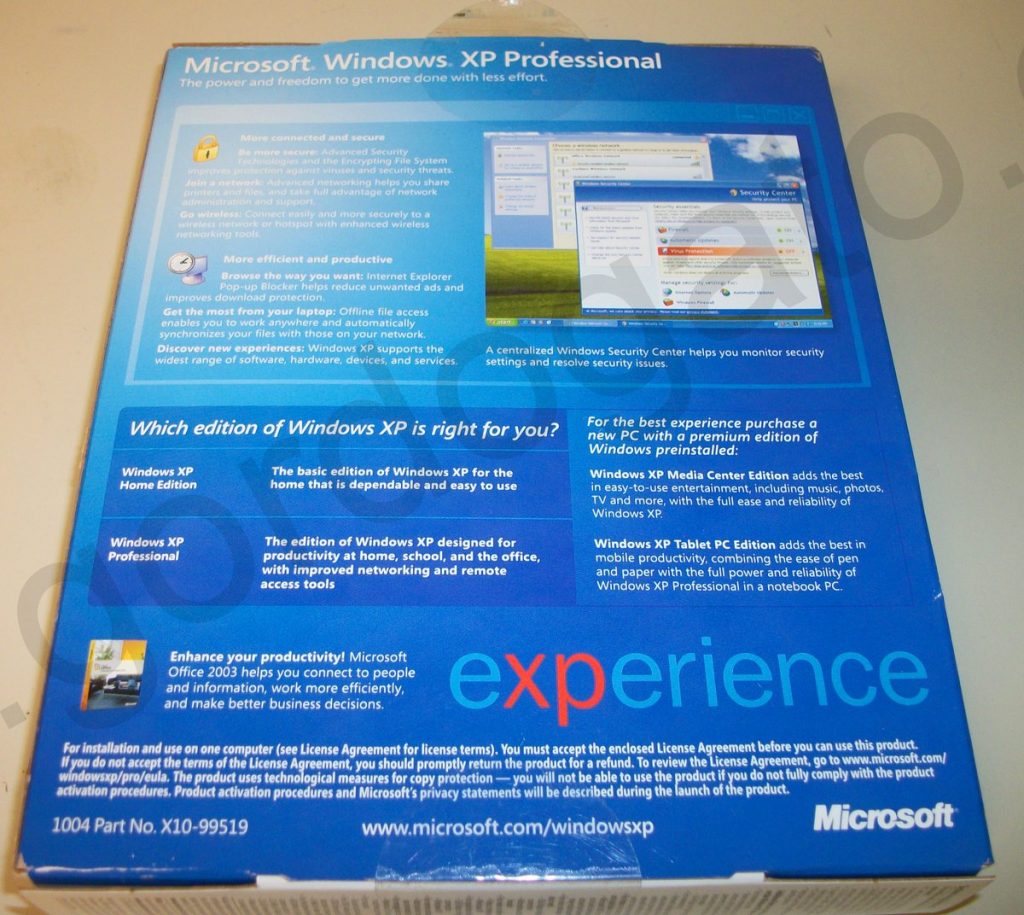 Windows Xp Front Box Microsoft Windows XP Professional Upgrade Version 2002 w/ Service Pack ...