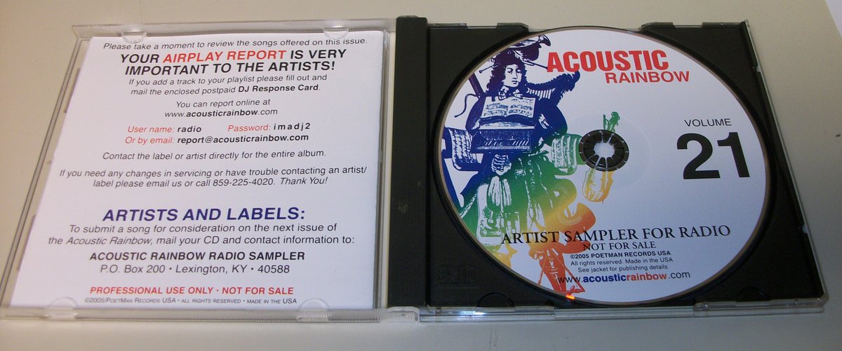 Acoustic Rainbow Volume 21 Radio Sampler (2005) Folk Music CD Compact Disc - Image 2