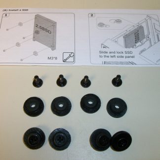 Lot of 8 M3 Thread x 8mm Step Screws w/ Grommets for 2.5" HDD Cooler Master 110