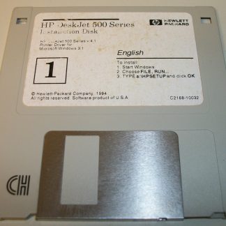 Downloadable VFD Image of: Original Driver Diskette for HP DeskJet 500 Series Printers Windows 3.1