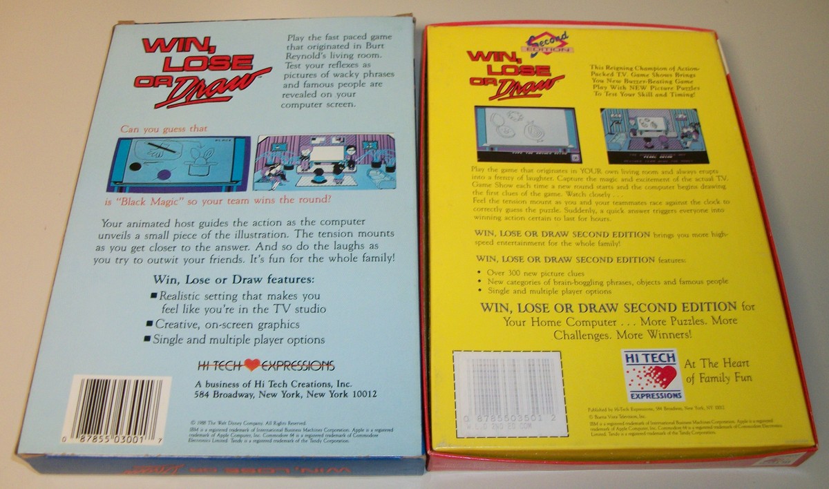 Lot- Win Lose or Draw & Second Edition for C64 Commodore 64 128 w/ Boxes & Discs - Image 2