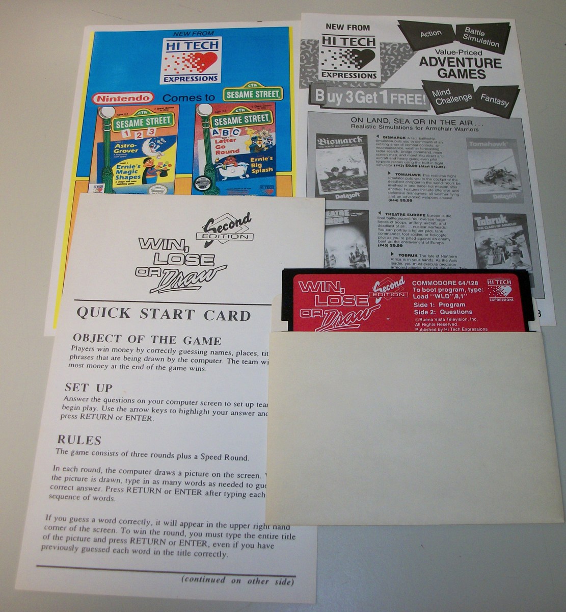 Lot- Win Lose or Draw & Second Edition for C64 Commodore 64 128 w/ Boxes & Discs - Image 3