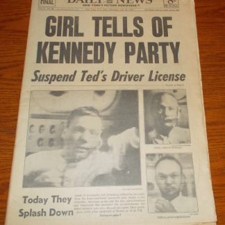 New York Daily News Thursday July 24, 1969 Apollo 11 Splashdown Ted Kennedy