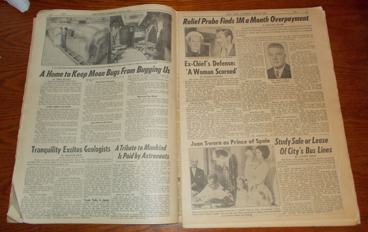 New York Daily News Thursday July 24, 1969 Apollo 11 Splashdown Ted Kennedy - Image 3