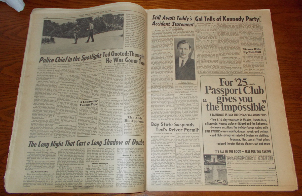 New York Daily News Thursday July 24, 1969 Apollo 11 Splashdown Ted Kennedy - Image 7