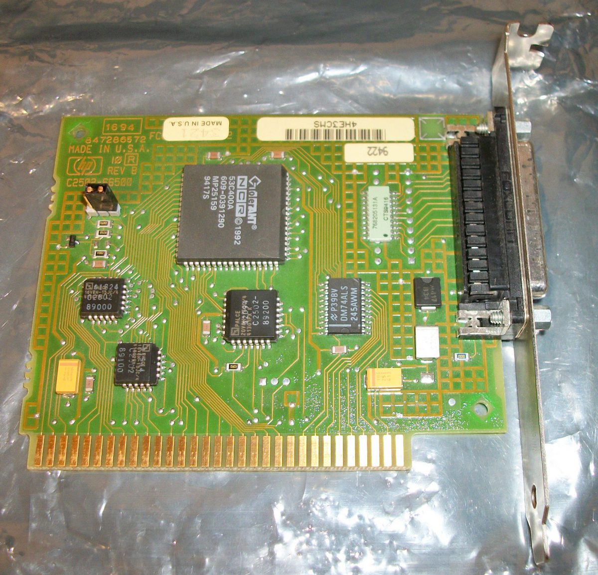 HP Hewlett Packard Scanjet 8-bit 8bit ISA Scanner Controller Card C2502-66500