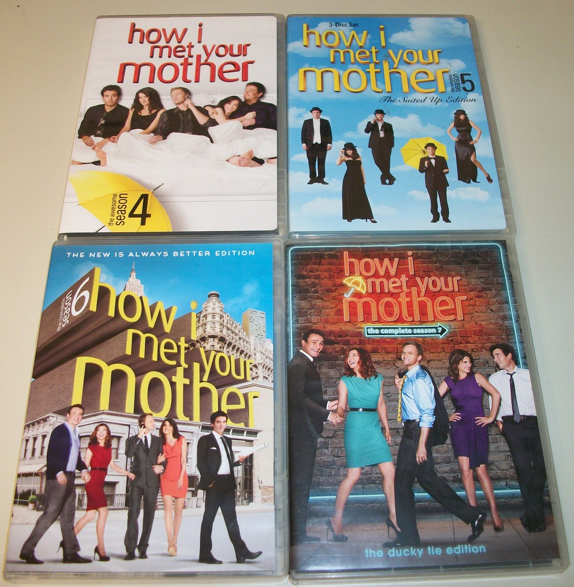 How I Met Your Mother Lot Seasons 4,5,6,7 on DVDs w/ Cases 12 Discs Hannigan