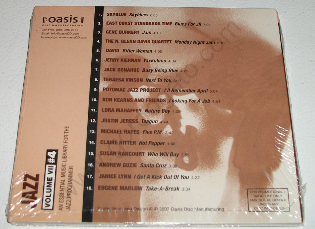 Oasis Jazz Volume VII #4 Radio Sampler (CD 2007) - Image 2