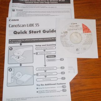 Original Driver CD Disc & Quick Start Guide for Canon CanoScan LiDE 35 Scanner