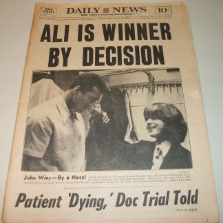 New York Daily News January 29, 1974 Muhammad Ali Beats Joe Frazier Kennedy Jr.