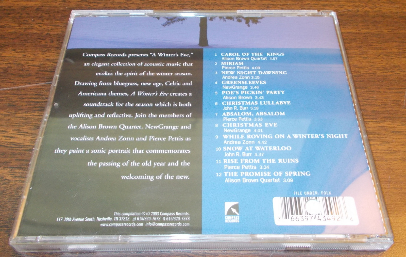 A Winter's Eve Acoustic Music CD Compass Records 2003 Celtic New Age Bluegrass... - Image 3