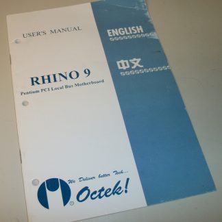 Octek Rhino 9 Mainboard Motherboard User's Guide Manual Book Pentium MMX 1996