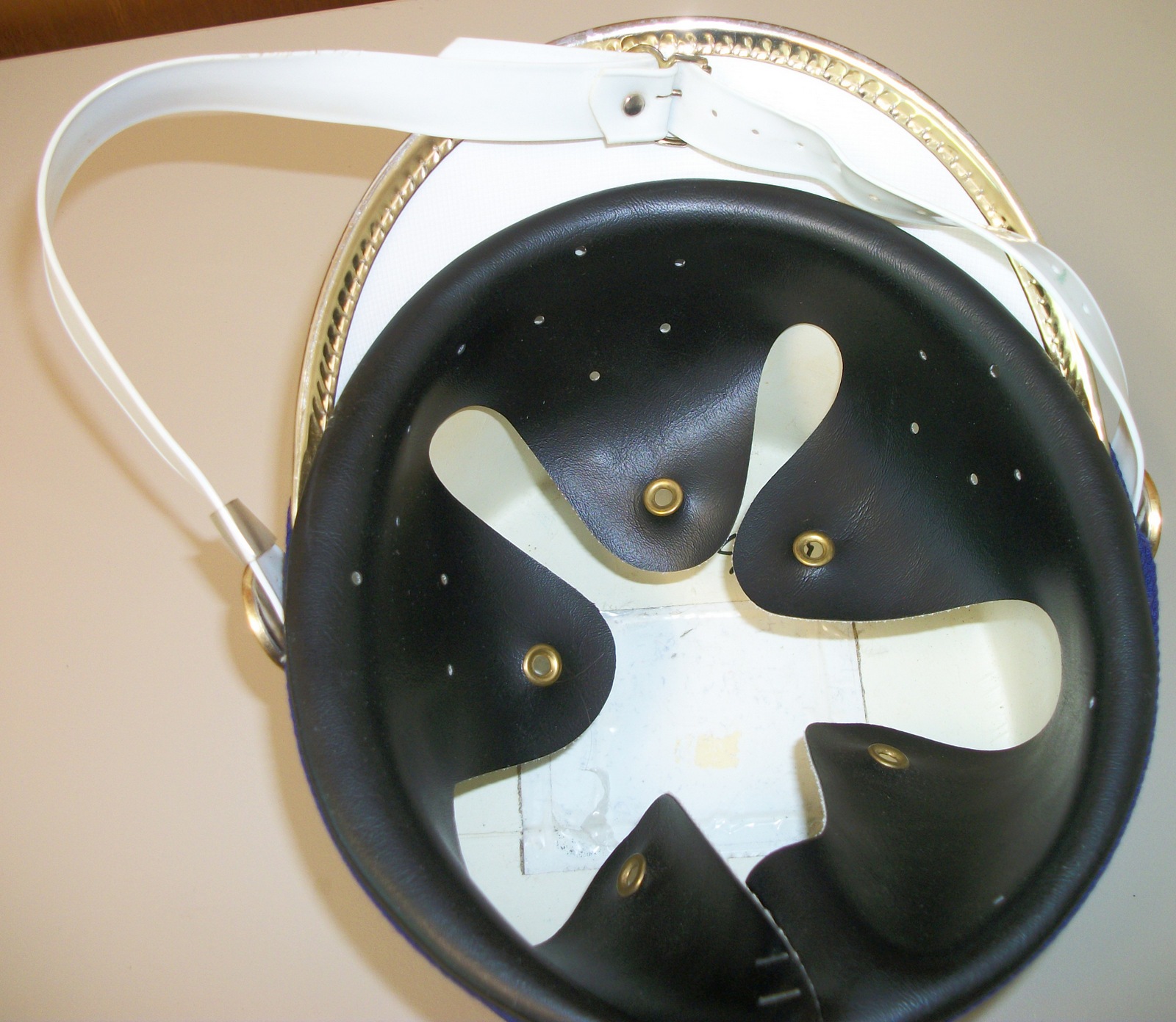 Purple White Gold Trim Chin Strap Marching Band Uniform Shako Hat Head Covering - Image 4