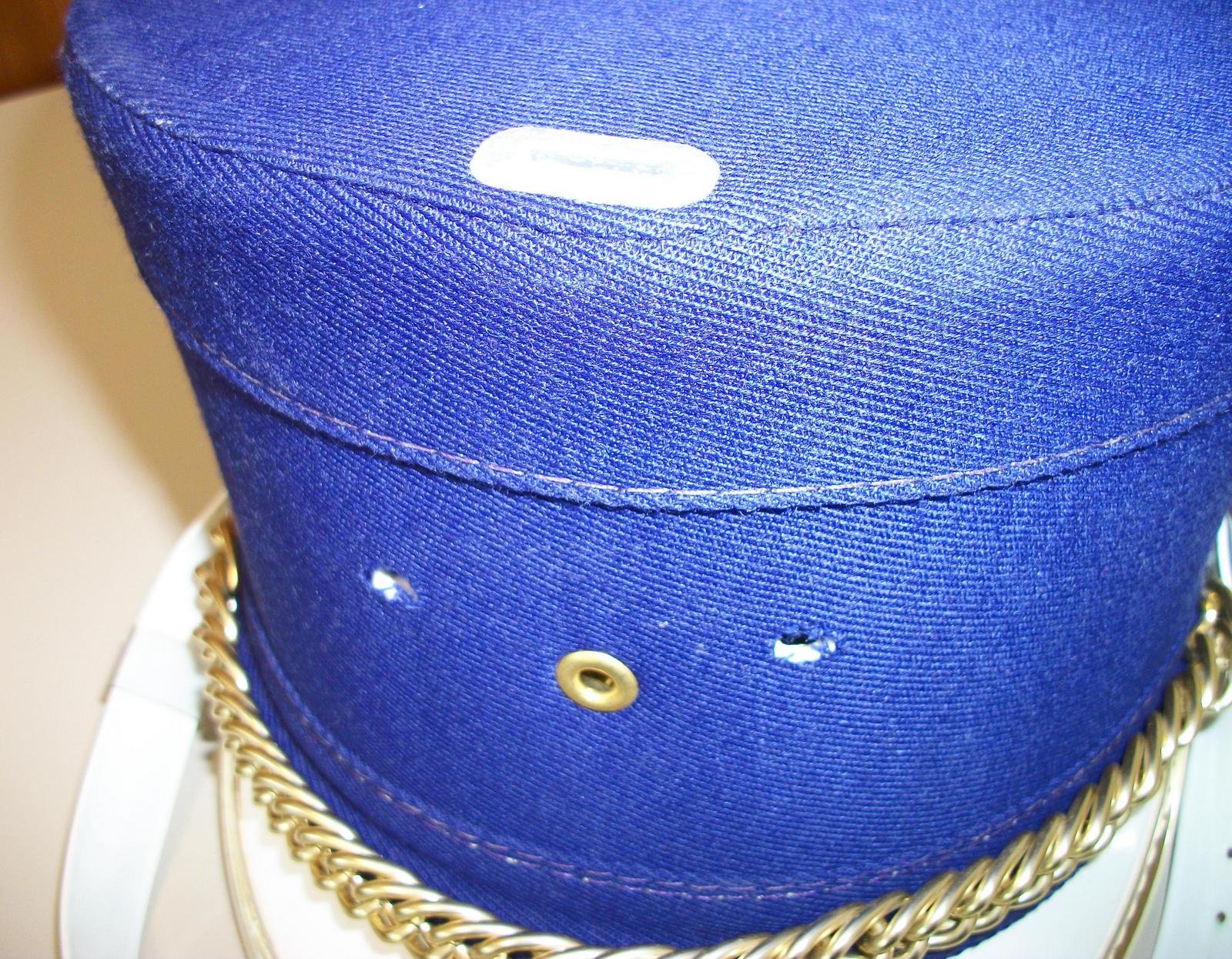 Purple White Gold Trim Chin Strap Marching Band Uniform Shako Hat Head Covering - Image 7