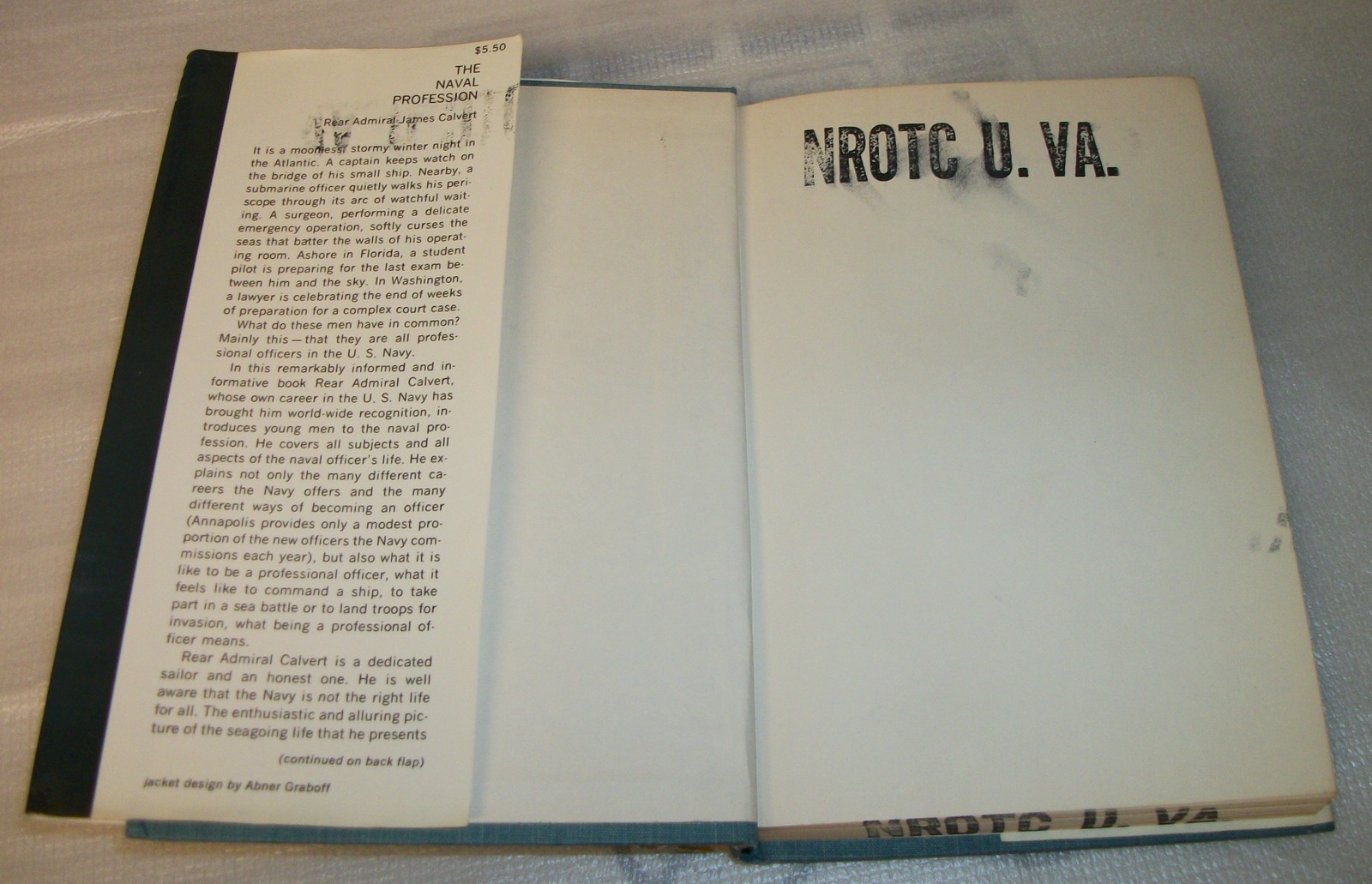 The Naval Profession by Rear Admiral James Calvert Hardcover Book Officer 1965 - Image 2