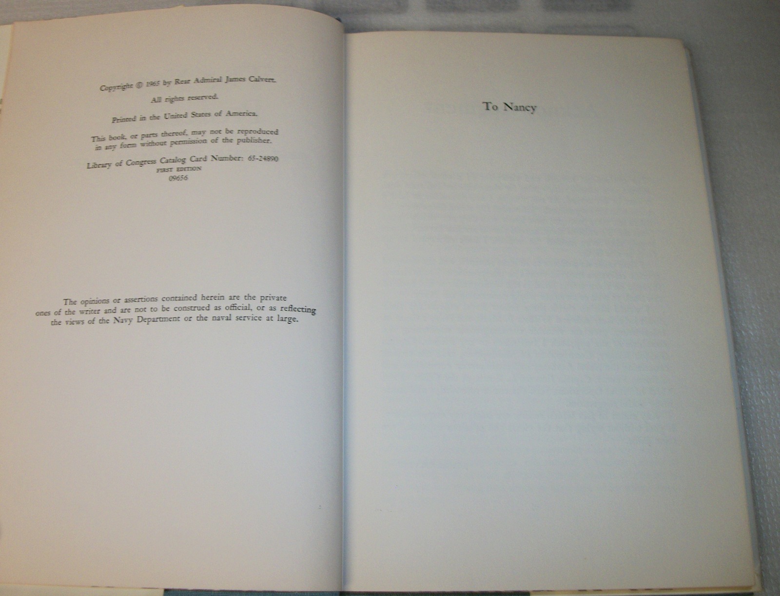 The Naval Profession by Rear Admiral James Calvert Hardcover Book Officer 1965 - Image 4