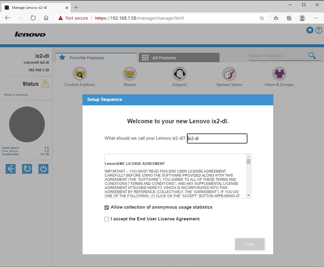 4TB (2 x 2TB) Lenovo Iomega ix2-dl Network Attached Storage Gigabit NAS SATA - Image 2